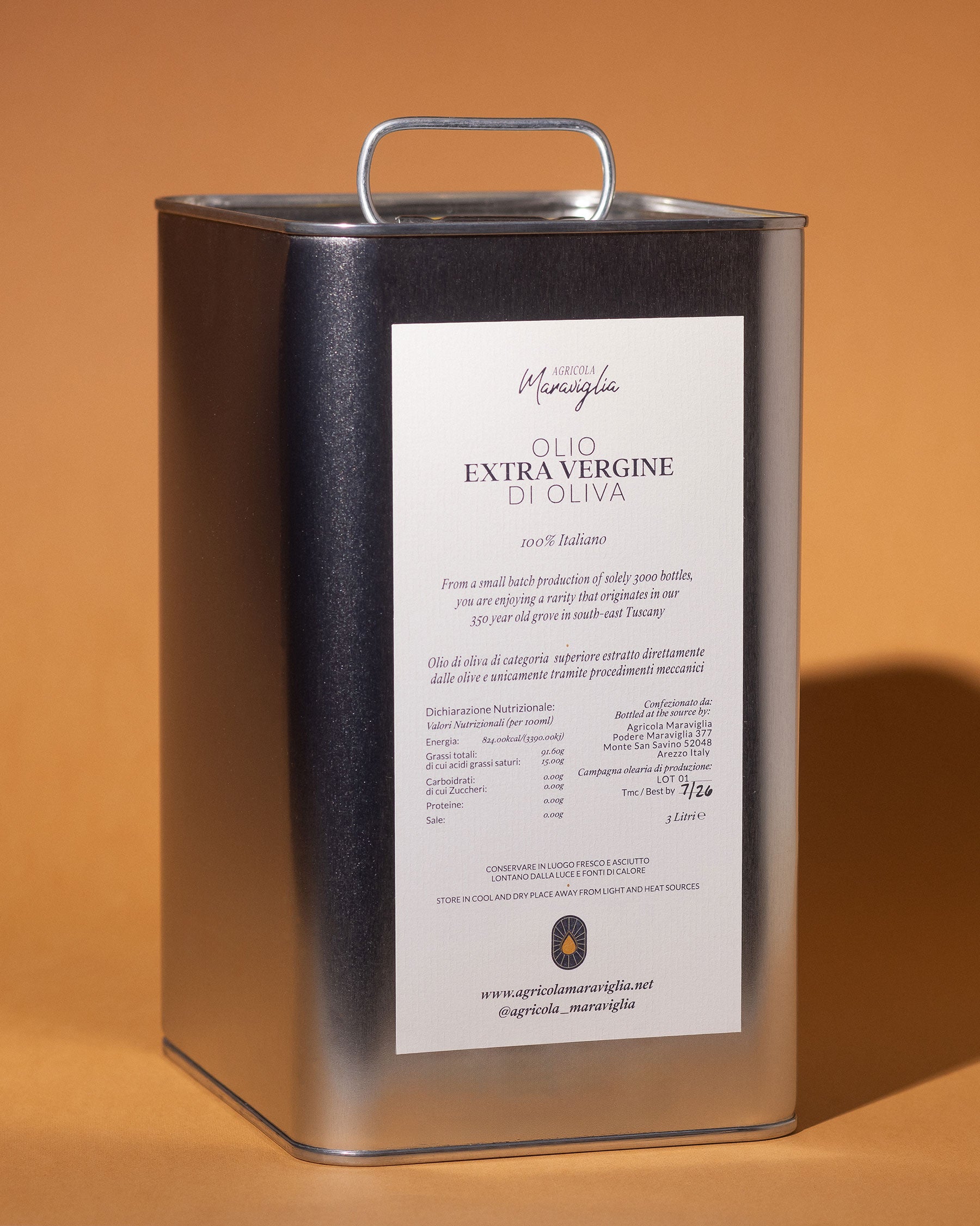 Organic Extra Virgin Olive Oil 3L Tin – Early Harvest | Agricola